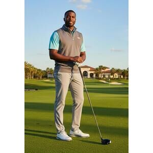 Peter Millar Men's Galway Performance Quarter-Zip Vest Iron Gray L